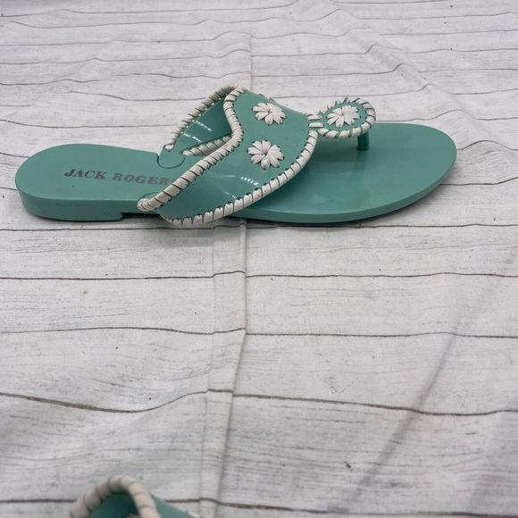 Jack Rogers Womens Mint Green (blueish) White Sandals Size US 6 Hard Plastic - Picture 4 of 10